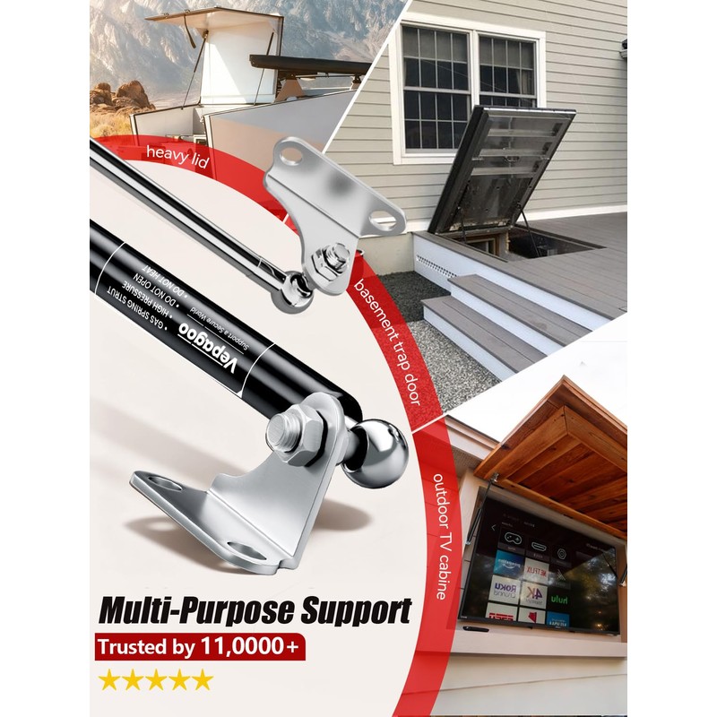 Vepagoo 36in 300lb/1334N Gas Struts for Heavy Duty with Brackets,