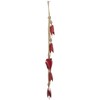 Deco 79 Red Metal Decorative Hearts with Jute Hanging Rope,