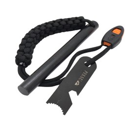 PISAU 12.7 cm Ferrocerium Ferro Rod Flint Fire Starter Waterproof for Camping, Hiking and Emergency (Camouflage)