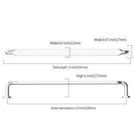 Asidrama 6 Pack 12.6 Inch(320mm) Polished Chrome Kitchen Cabinet Handles, Cabinet Pulls Kitchen Cabinet Hardware for Cupboard Drawer Pulls