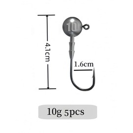 DAYUYUE 4pcs/30pcs Fishing Jig Heads Kit 3.5g/5g/7g/10g/14g with Tackle Box Soft Bait Hooks for Freshwater Saltwater Lures (Size-D=10g/5pcs)