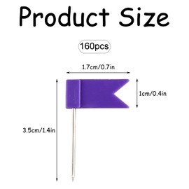 Bojueahaw 160pcs Flag Map Tacks,Multicolored Map Pins,Travel Flag Map Pin,Small Size Pushpins,Plastic Drawing Push Pins,Decorative Drawing Pins for School,Office,Family,Bulletin Board