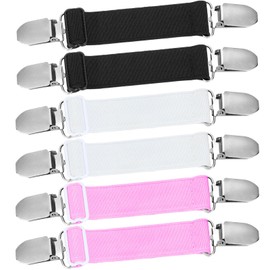 Eurzom 6 Pcs Pant Waist Tightener Waist Cinch Clip Belt Adjustable Elastic Pant Clip Women Men (Black, White, Pink)