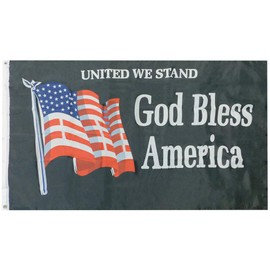 Trade Winds 3x5 United We Stand God Bless America Black 3'x5' Premium Quality Heavy Duty Fade Resistant 75D Polyester Flag (RUF)