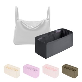 KINGS IN BAG Organizer Insert for Hermes Bags, Luxury Bags Storage with Silk, Lightweight Inner Bag Compatible with Lindy 26 Bags, Multiple Pockets Large Capacity(Grismeyer, Lindy26)