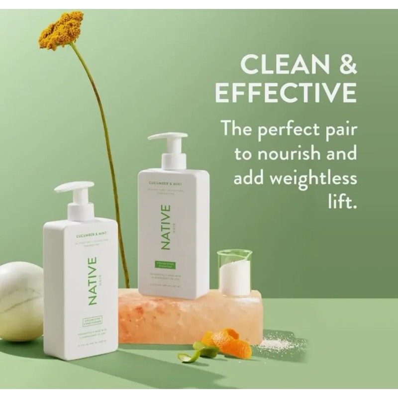 Kit De Shampoo Y Acondicionador Vegano Native Pepino Y Menta