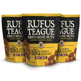 Rufus Teague - BBQ Honey Roasted Mixed Nuts - 9 oz Resealable Bags - 3 Pack