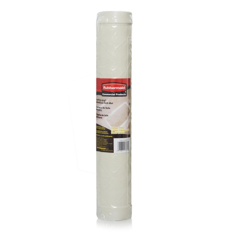 Rubbermaid Commercial Products Non Slip White Suction Backed Bath Mat