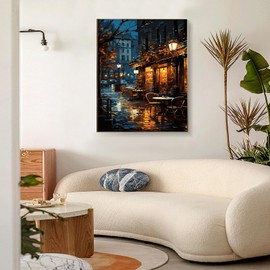 Framed Paint by Numbers Kit for Adults Beginner, Landscape Adult Paint by Number Kits on Canvas Framed, DIY Craftoria Acrylic Watercolor Oil Paint by Numbers with Frame for Gift Home Decor 16x20 Inch