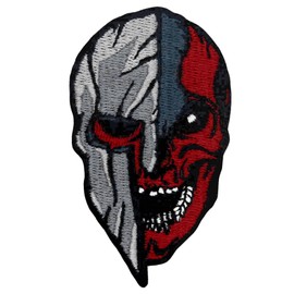 Spartak Skull Helmet Patch Embroidered Applique Badge Iron On Sew On Emblem