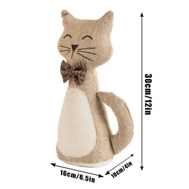 Forecronic Cute Door Stop Decorative Door Stopper for Home and Office, Cat Weighted Interior Door Stopper Fabric Filled Animal Door Stopper Floor Decorative