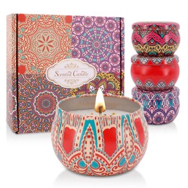 Naimo 4 Pack Scented Candles Long Lasting Soy Wax Aromatherapy Candle for Home Bath Spa Yoga Birthday Gift Set