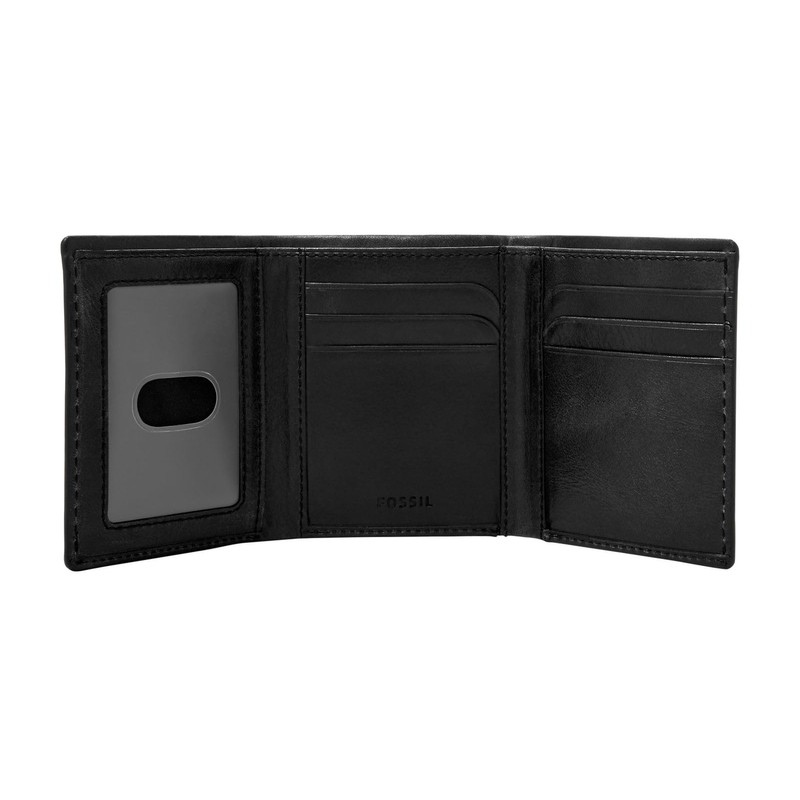 FOSSIL Beck Trifold Black, black, rfid wallet