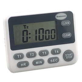 Digital Kitchen Timer For Cooking and Baking - Four Way Countdown Timer & Clock 24 Hour Count Down & Count Up Kitchen Timer - Large Easy To Read Display Stand and Magnet Back