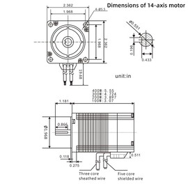 DC 48V brushless DC 60mm Square 14mm Shaft Diameter 300W brushless Motor with Hall Sensor (48V-300W 14mm Shaft Diameter Motor)