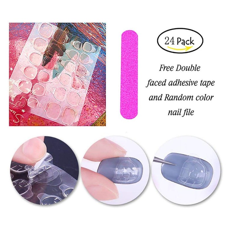 Outyua Solid Square Fake Toenails Matte Press on Toe Nails