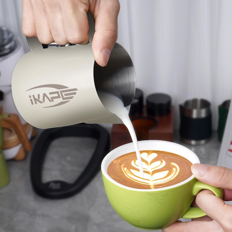 IKAPE Coffee Products, 600ml Milk Frothing Pitcher(white)