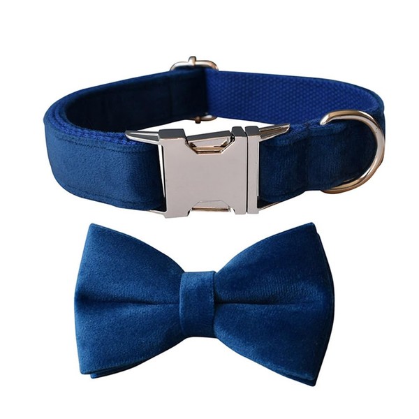 Bowtie Dog Collar, Soft & Comfy Velvet Dog Bow tie