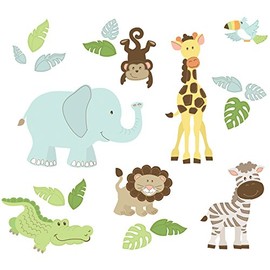 Wall Pops WallPops WPK1374 Safari Buddies Wall Art Kit, Multicolor