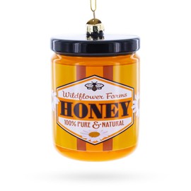 Honey Jar Blown Glass Christmas Ornament