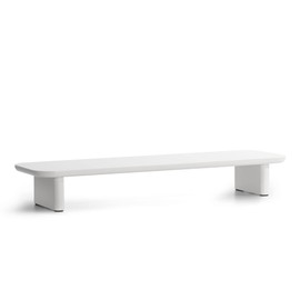 Poppin Key Monitor Riser - White, Lacquer-Like Painted Finish and Durable Wood-Grain Laminates, Holds Up to 60 Lbs, Doubles as All Purpose Shelf, Fits Perfectly on Key Desk