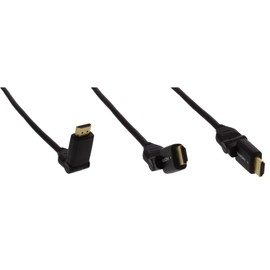 InLine® 17001 W HDMI Cable High Speed Ethernet, Male to Male Flexible Angle Male 1 m Black with Gold-Plated Contacts