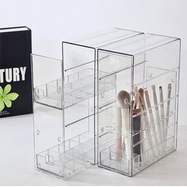 ST Makeup Organizer Clear Lipstick & Brush Storage for Vanity Clear Brush Type