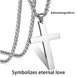 Aatpuss Men's Necklace, Gold Chain, Cross, Stainless Steel Cross Chain for Men and Women, Cross Gift for Men, Titanium steel