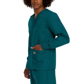 Landau Scrub Zone 75231 - chamarra quirúrgica unisex de ajuste relajado con 2 bolsillos a presión, Caribe, XXXX-Large Grandes