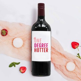 Graduation One Degree Hotter Funny Cute Wine Bottle Label Gift Ideas Bar Cart Gift for Him Her Grad Masters Congrats Cap