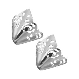 sourcing map 2Pcs Metal Shoes Pointed Protector High Heel Toe Caps Cover Durable Shoe Tip Cover Hollow Pointed Shoe Head Tips Cap for Shoe Protection Repair, Shoe Protection (Silver, 37mm)