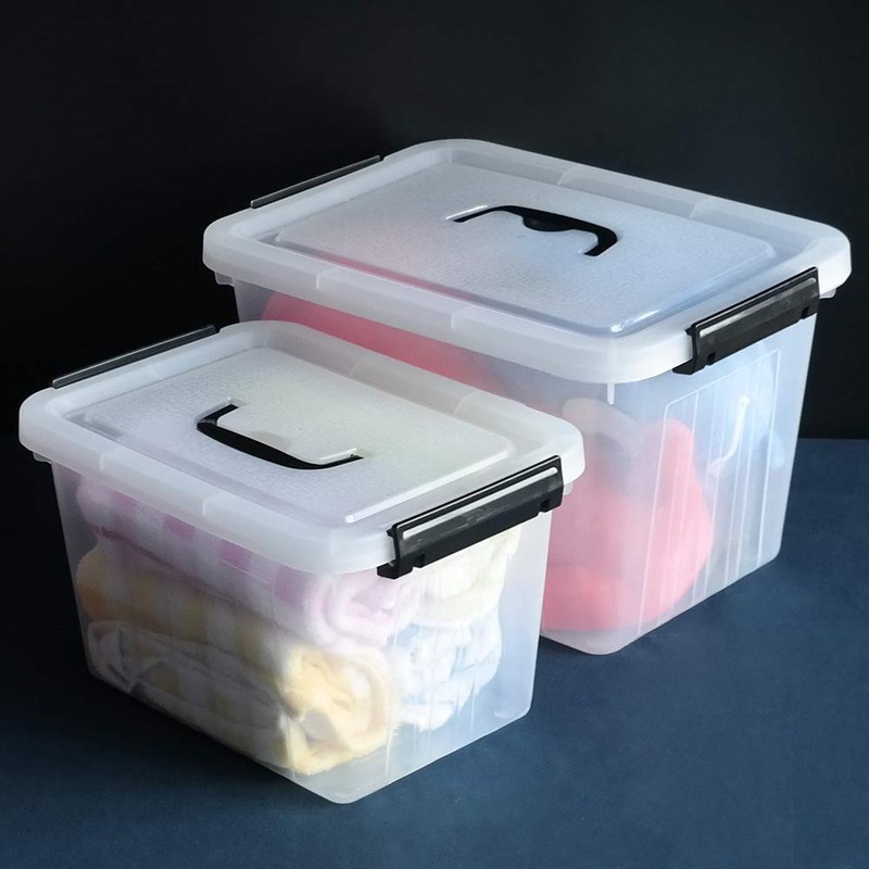 Wekioger Plastic Storage Bins for Multiuses/Clear Latching Box (12Qt, 6Qt,