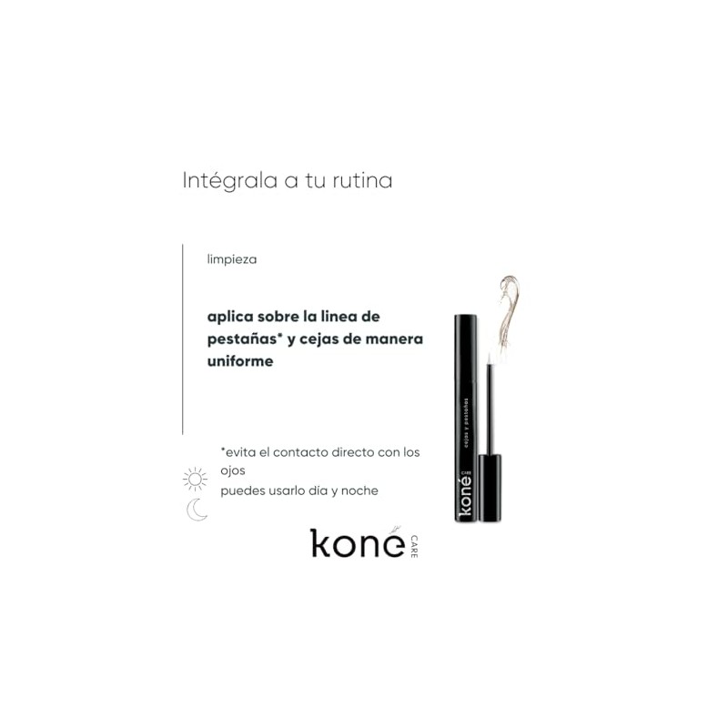 koné care serum de pestañas y cejas, con péptidos y