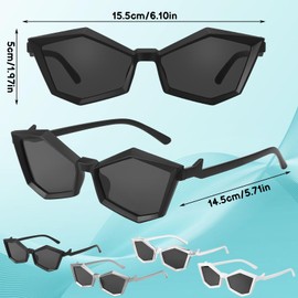 GGSTDDUP 4 Pack Y2K Sunglasses for Women Men,Trendy Polygon Glasses UV400 Protection Cat Eye Sunglasses Fashion Sport Shades for Cycling Shopping Outdoor