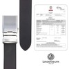 Mens Leather Belt / Mens Belt LINDENMANN, XL, AUTOMATIC, dark
