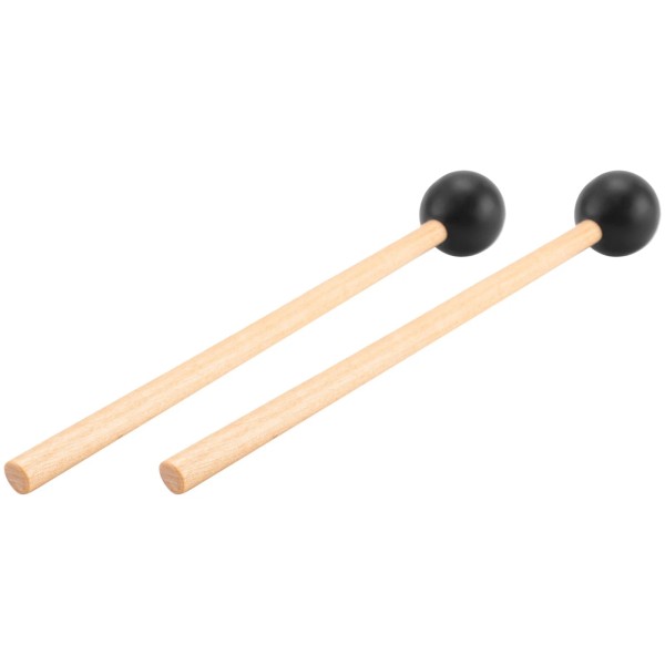 SODIAL 2Pcs Soft Rubber Head Sticks Wood Handle Bell Mallets