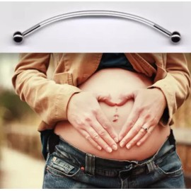 Pregnancy Piercings Maternity Pregnancy Piercing Belly Button Ring Navel 14g Flexible New - Silver