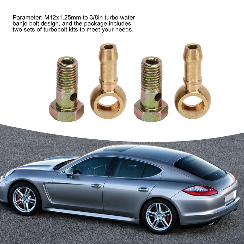 2 Set M12x1.25mm to 3/8in Turbo Water Banjo Bolt Good