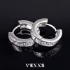 VEXXS Diamond Hoop Earrings for Men, 14K Gold Plated Iced