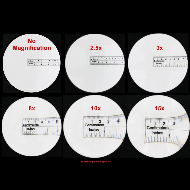 5 Inch 15x Handheld Magnifying Glass - Clear Glass Lens