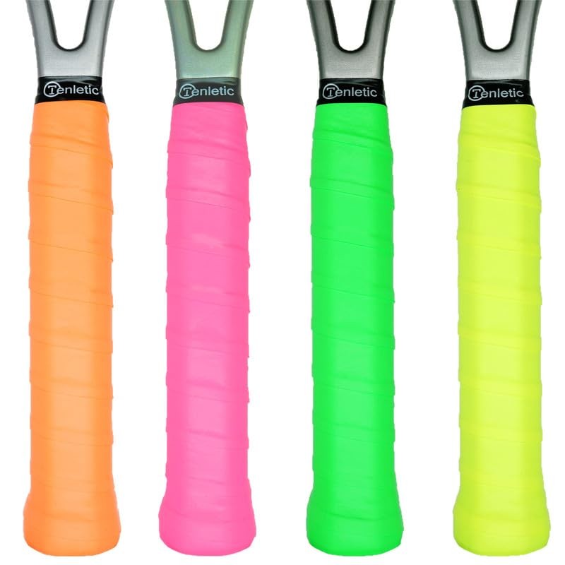 Tenletic GlowTack Racket Overgrip Tape – Hot Pink – 4-Pack