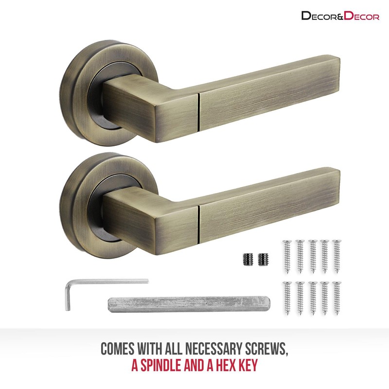 Decoranddecor Lumina Internal Square Door Handles Lever On 54mm Rose