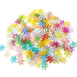 NILLOS Snowflake Sequin, 300 PCS Colorful Snowflake Confetti for Christmas Party, Gift Box Fillers, Decorations (2 cm/0.78 in)