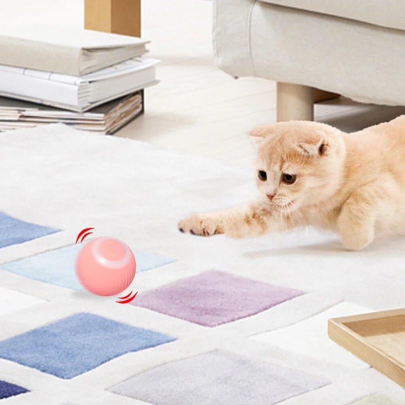 Wloom Cat Ball - Interactive, Self-Moving, Automatic Rolling Toy for