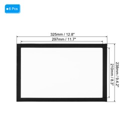 PATIKIL Magnetic Sign Holder 8.5x11 Set of 6 Magnetic Display Frame A4 Magnetic Picture Frame Self-Adhersive Reusable Double Sided Display for Refrigerator, Whiteboard, Window, Wall, Photo, Black
