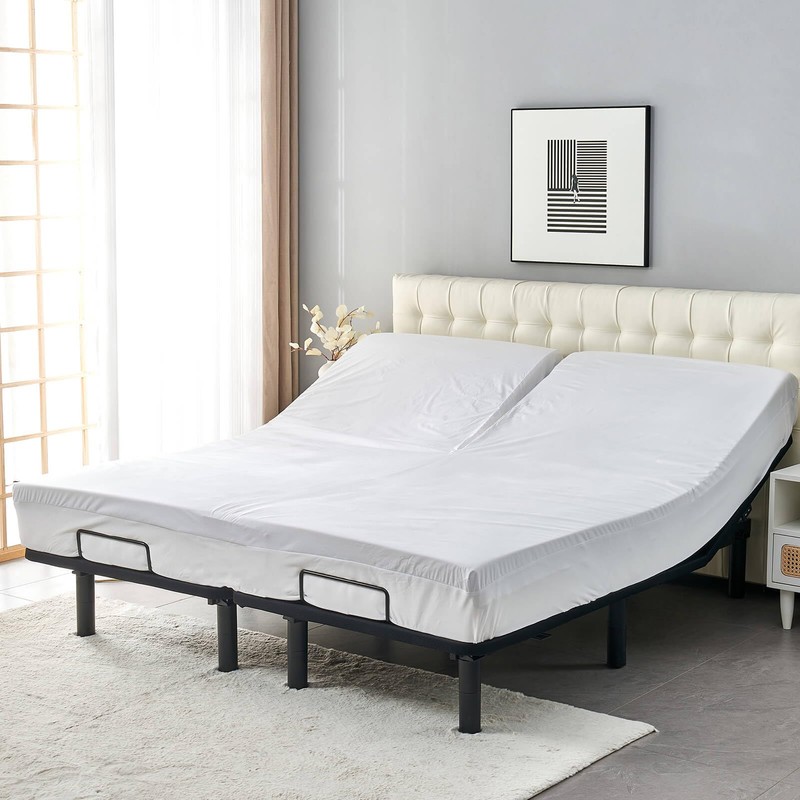Kingnex Waterproof Split Top King Mattress Protector for Adjustable Bed
