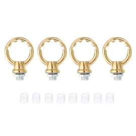 PATIKIL 8kg Load 25mm ID M10 Lamp Female Loop Holder, 4 Set Lifting Eye Nut Hook Ring Shape Structural Support to Chandelier Lighting Fixtures, French Gold