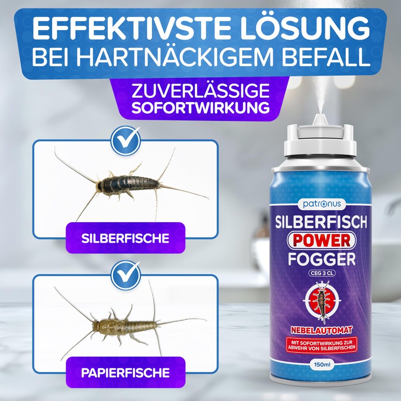 Patronus Silberfische Power Fogger – 150 ml – Effective Nebuliser