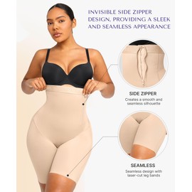 SHAPELLX High Waisted Tummy Control Shorts Body Shaper Shorts Shapewear for Women Tummy Control Slip Shorts Butt Lifting Shapewear Higher Power Shorts (Beige, Medium)