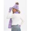 NATUST Hat Scarf Gloves Set Women's Winter Thick Knitted Set,